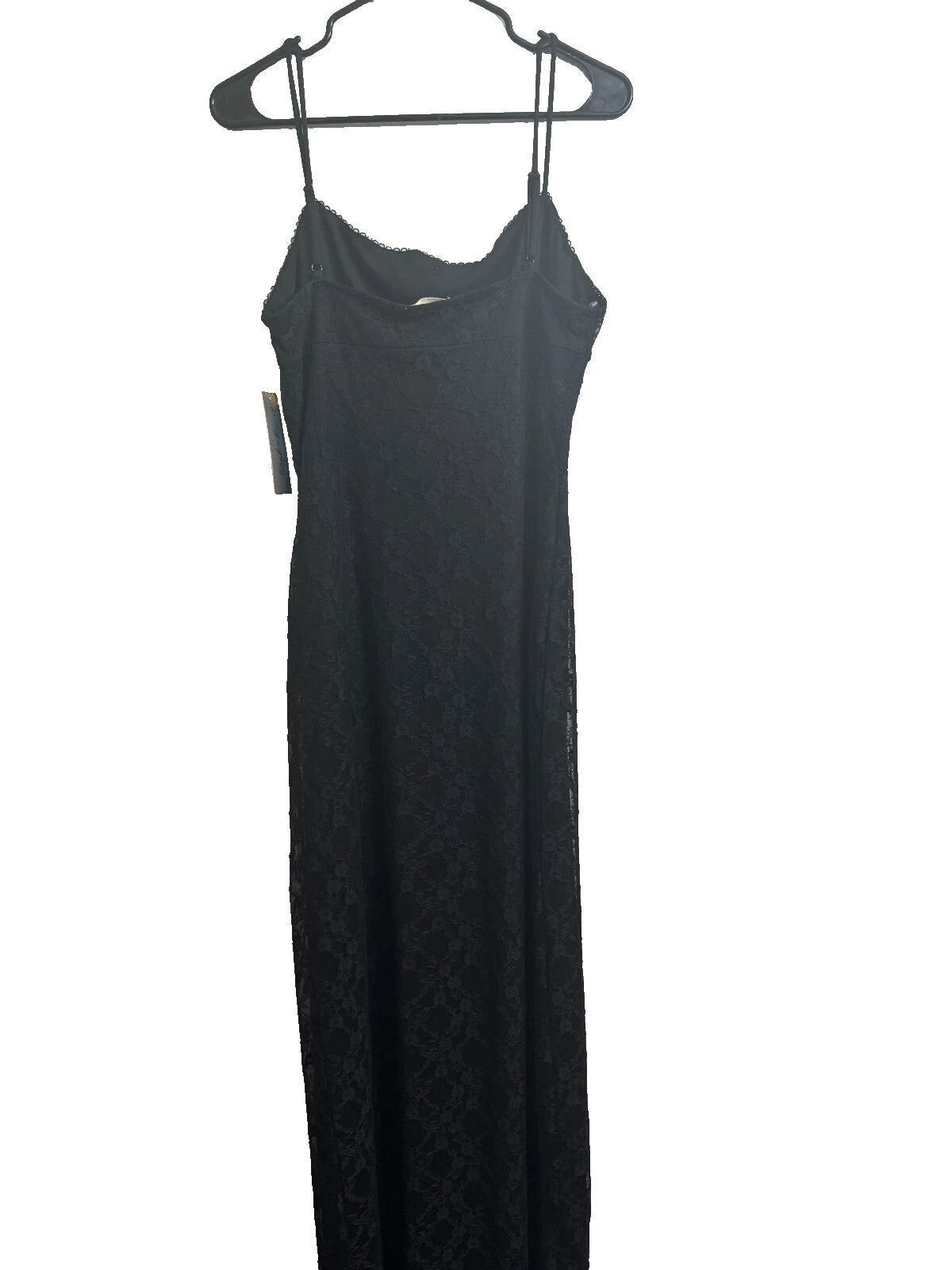 NWT Derek Heart Black Lace Maxi Dress Juniors XL Sleeveless Strappy Formal